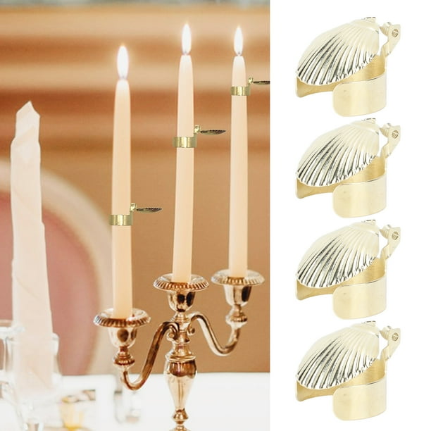Extintor Autico de Velas, 4 piezas con patrón de carcasa de metal, tapón automático para apagar la llama de la vela de forma segura