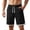 Black, variant on Mens Workout Shorts Big and Tall Relaxed Fit Knee Length Drawstring Beach Shorts Camping Hiking Athletic Work Shorts with Zipper Pockets