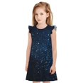 thumbnail image 1 of Fotbe Blue Glitter Retro Vestido de Dormir para Niñas de 3 a 10 Años, Mangas Cortas, Estilo Princesa, Pijama Camisón con Mangas Voladas-Medium, 1 of 6