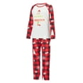 thumbnail image 3 of Elippeo Christmas Family Pajamas Matching Set Cartoon Letter Print Raglan Sleeve Tops and Elastic Plaid Pants Loungewear, 3 of 10