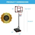 thumbnail image 7 of Best Choice Products Kids Height-Adjustable Basketball Hoop, Portable Game w/ 2 Wheels, Square Backboard - Clear, 7 of 7