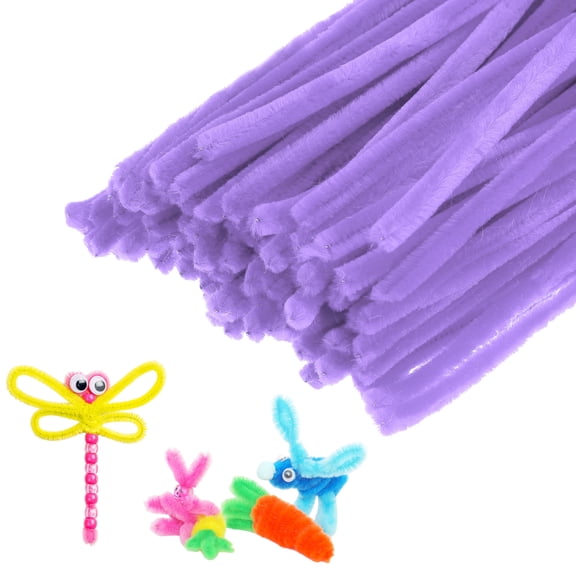 Uxcell 100-Pack Pipe Cleaners Craft, 11.8" Chenille Stems for Art/Festivals Bouquet/Craft/Christmas/DIY Projects [Taro Purple]