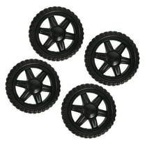 UPOUART 4Pcs Heavy Duty Shopping Cart Wheels Black Easy Install Replacement for Rolling Laundry Cart