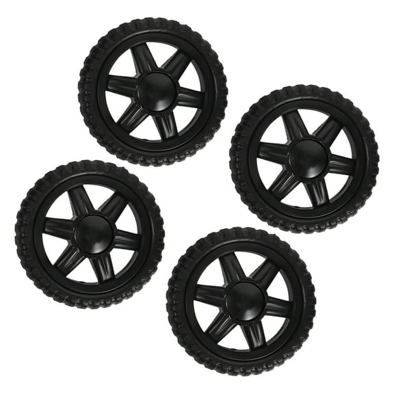UPOUART 4Pcs Heavy Duty Shopping Cart Wheels Black Easy Install Replacement for Rolling Laundry Cart