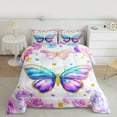 thumbnail image 2 of Manfei Dreamy Butterfly Child Bedding Comforter Set, Pink Rose Floral Twin Comforter Sets, Romantic Valentines Day Reversible Bedding Set, Microfiber Bedroom Decor, 2 Pieces, 2 of 8