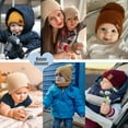 thumbnail image 6 of Parent-Child Beanie Hat Mother Kids Winter Warm Crochet Cable Knit Hat Solid Color, 6 of 6