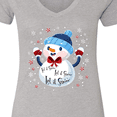 thumbnail image 4 of Inktastic Holiday Snowman Women's V-Neck T-Shirt, 4 of 5