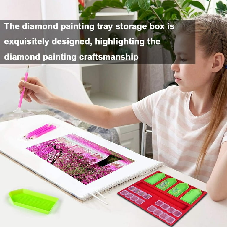 Diamond Painting Tools Kits Point Drill Pen Beading Storage Tray Organizer  Multi-Boat Holder Containers Embroidery Accessories