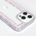 thumbnail image 4 of for iPhone 14 Pro Max Bling Case with Strap, Luxury Glitter Rhinestone Diamond Crystal Sparkle Rose Flower Floral Bracelets Soft Bumper Protective Case Cover for Women Girls Pink, 4 of 14