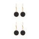 thumbnail image 1 of Qarigey 1 par de pendientes colgantes Drusy, colgante , accesorios de joyería multicolor, decoraciones para mujer, pendientes de aleación Negro 2Conjunto, 1 of 6