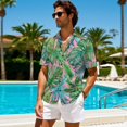 thumbnail image 5 of KUIFORTI Matching Couples Outfits Lightweight Tropical Palm Leaf Casual Beach Vacation Party Shirt Soft and Comfortable for Beach Seaside Lightweight Quick-dry, 5 of 7