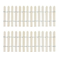 Masteelf Khaki Wooden Fence for Decor Material Easy Installation 2PCS Mini Wood Picket Fence 6.5