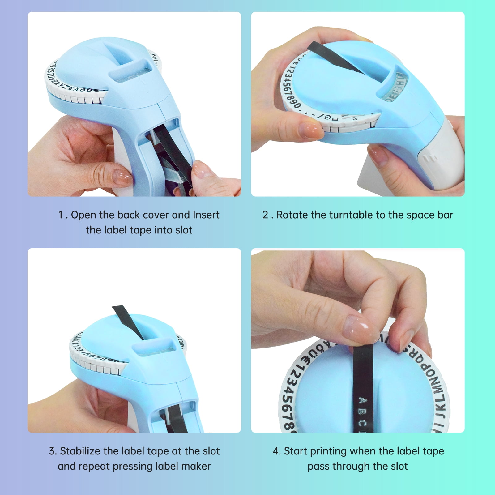 Embossing Label Maker with 3 Tapes 9mm Portable Manual Vintage Label Writer Old School Handheld Embossed Label Maker Printer for Office Home Organization DIY Journal Decor