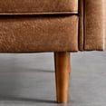 thumbnail image 4 of Ovios 74 Inch Sectional Sofa Couch Mid Century Modern Faux Leather Sofa 3-Seater Small Couch for Living Room Office Apartment,Brown, 4 of 6