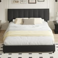 thumbnail image 5 of VECELO Upholstered Bed Frame with 4 Storage Drawers, King Size Modern Platform Bed Frame with Adjustable Headboard, No Box Spring Needed, Black, 5 of 8