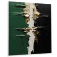 thumbnail image 2 of Designart "Golden Merge of Green and Black Ink II" Abstract Painting Metal Wall Art - Abstract Green Modern Bedroom Wall Art, 2 of 6