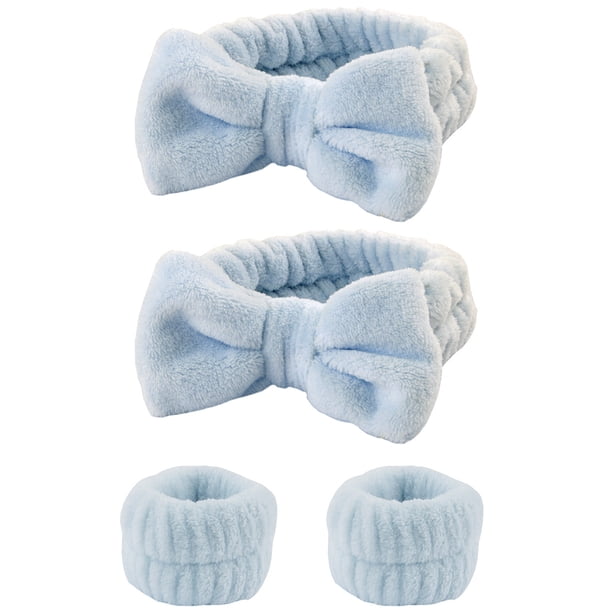 4 Uds. Diadema de Spa, muñequera, coleteros, puños para lavarse la cara, muñequeras de toalla, diadema para el pelo