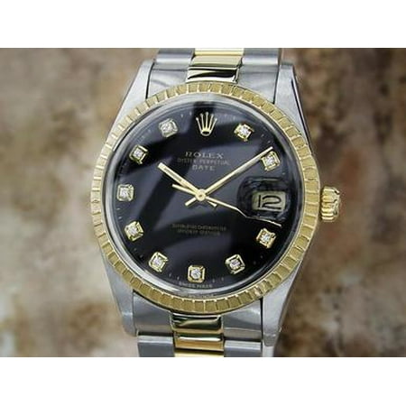 Rolex Vintage Ref 15053 Swiss Made Men's 18K Gold SS Diamond 1981 Watch (Best Vintage Rolex Watches)