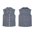 thumbnail image 4 of MORESEC Women Plus Size Collared Sleeveless Button Down Plaid Casual Tank Top for Women Dressy Basic Tops Party Summer Clothes, Navy 2XL, 4 of 8