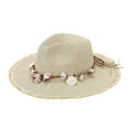 thumbnail image 4 of LRen Women Tea Party Hat Stylish Wide Brim Straw Hat for Beach and Summer Sun Fashionable Holiday Accessory Beige, 4 of 4
