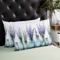 thumbnail image 4 of Spring Lavender Floral Throw Pillow Cover 12 x 20 Inch Decorative Pillow Cover Botanical Watercolor Flower Vase Lumbar Pillowcase Seasonal Rectangle Cushion Case for Couch Sofa Bed Living Room, 4 of 7