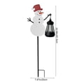 thumbnail image 3 of Solar Snowman Christmas Garden Stake Metal Outdoor Holiday Yard Decor with Warm LED Lantern for Lawn Pathway Winter Xmas Gift 32.08In, 3 of 7