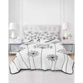 thumbnail image 2 of Quilts Queen Size Bedding Set, Black Dandelion Reversible Summer Quilt 3 Pieces, Spring Country Modern Minimalist Flower Lightweight Bedspreads Coverlets with 2 Pillow Shams for All Seasons, 2 of 5