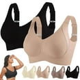 thumbnail image 2 of Sports Bras For Women Comfortable Ribbed Wireless Bralettes Adjustable Padded Everyday Bra 2PC, 2 of 5
