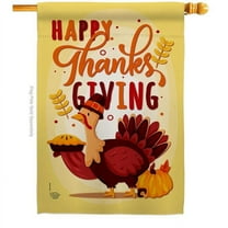 Ornament Collection  28 x 40 in. Happy ThanksGiving House Flag with Fall Double-Sided Decorative Vertical Flags Decoration Banner Garden Yard Gift