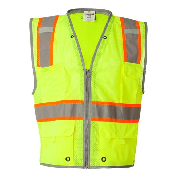 ML Kishigo 1510-1511 Men's Brilliant Series Heavy Duty Class 2 Vest - Lime - XXX-Large