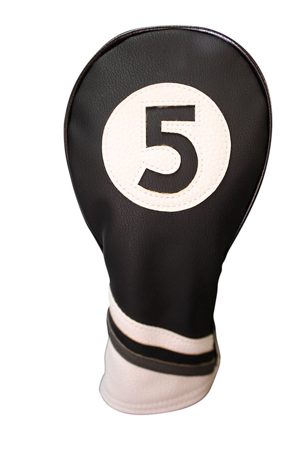 Golf Headcovers Black and White Leather Style 1, 3, 5 Driver and Fairway Head Covers Fits 460cc Drivers