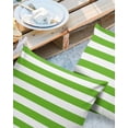 thumbnail image 2 of Pack of 2 Outdoor Pillow Covers, Green and White Stripes Waterproof Square Throw Pillowcase Cushion Decorative Pillow Covers for Couch Patio Tent, 16x16 in, 2 of 6