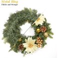 thumbnail image 6 of Lumiparty 16" Christmas Wreath for Front Door, Xmas Door Wreath with Balls, Artificial Flowers, Berries & Pine Cones for Fireplace Wall Window Holiday Decoration, Gold, 6 of 7