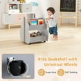 thumbnail image 7 of Infans Kids Wooden Bookshelf w/ Wheels 2-Tier Toy Storage Shelf Double-sided Bookcase, 7 of 7