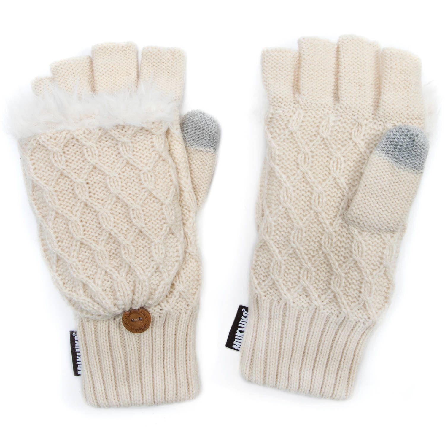 Muk Luks Women's Textured Flip Mittens