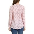 thumbnail image 4 of Allegra K Women's Button Down V Neck Long Sleeve Floral Blouse, 4 of 7