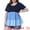 Blue, variant on DARING DIVA Women's Plus Babydoll Ruffle Short Sleeve Casual Blouse 1X Dark Pink