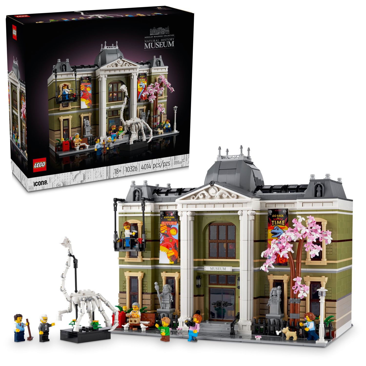 LEGO Icons Natural History Museum Building Kit for Adults, Build and Display Gift Idea for Lovers of Museums, Dinosaurs, Science and Geology, Addition to the Modular Buildings Collection, 10326
