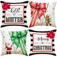 thumbnail image 1 of almohada de Navidad , para decoraciones de Navidad, diseño de búfalo, árbol de Navidad decoración de casa de campo para sofá(B)(4 piezas), 1 of 5