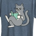 thumbnail image 3 of Instant Message - Reading Cat Coffee - Women's Short Sleeve Graphic T-Shirt, 3 of 6