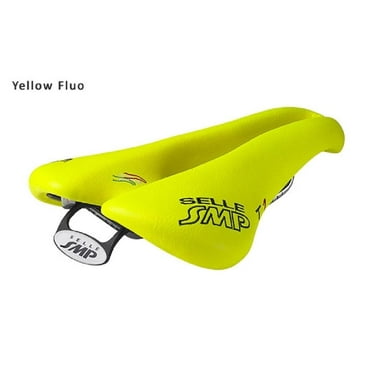 Selle SMP TRIATHLON Bicycle Saddle Seat - T1. . . Made in Italy - Yellow FLUO / Steel