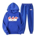 thumbnail image 1 of TIMIFIS Survêtement pour Hommes Bleus 2 Pcs à Capuche Ensemble de Sport Décontracté pour Course Jogging - Automne, 1 of 8