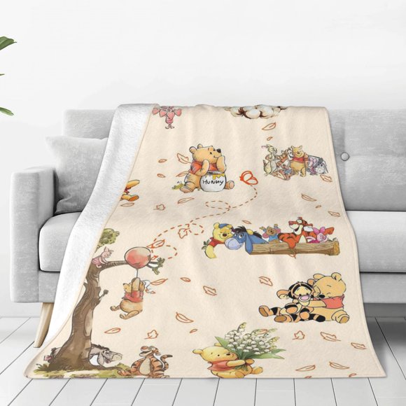 Winnie Bear P-ooh Soft Flannel Blankets Bedding Fleece Fuzzy Blanket Throw Blankets Sofa Couch