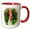 Red/White, variant on 3drose, Beautiful Red Cardinal on Fence Vignette, 11oz Two-tone Red Mug
