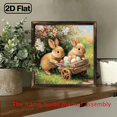 thumbnail image 5 of Charming Bunny Easter Egg Wooden Sign - Rustic Farmhouse Wall or Tabletop Decor with Two Bunnies Egg Cart - Wood Spring Easter Decoration for Home, Kitchen Gift - 8x8 Inch., 5 of 9