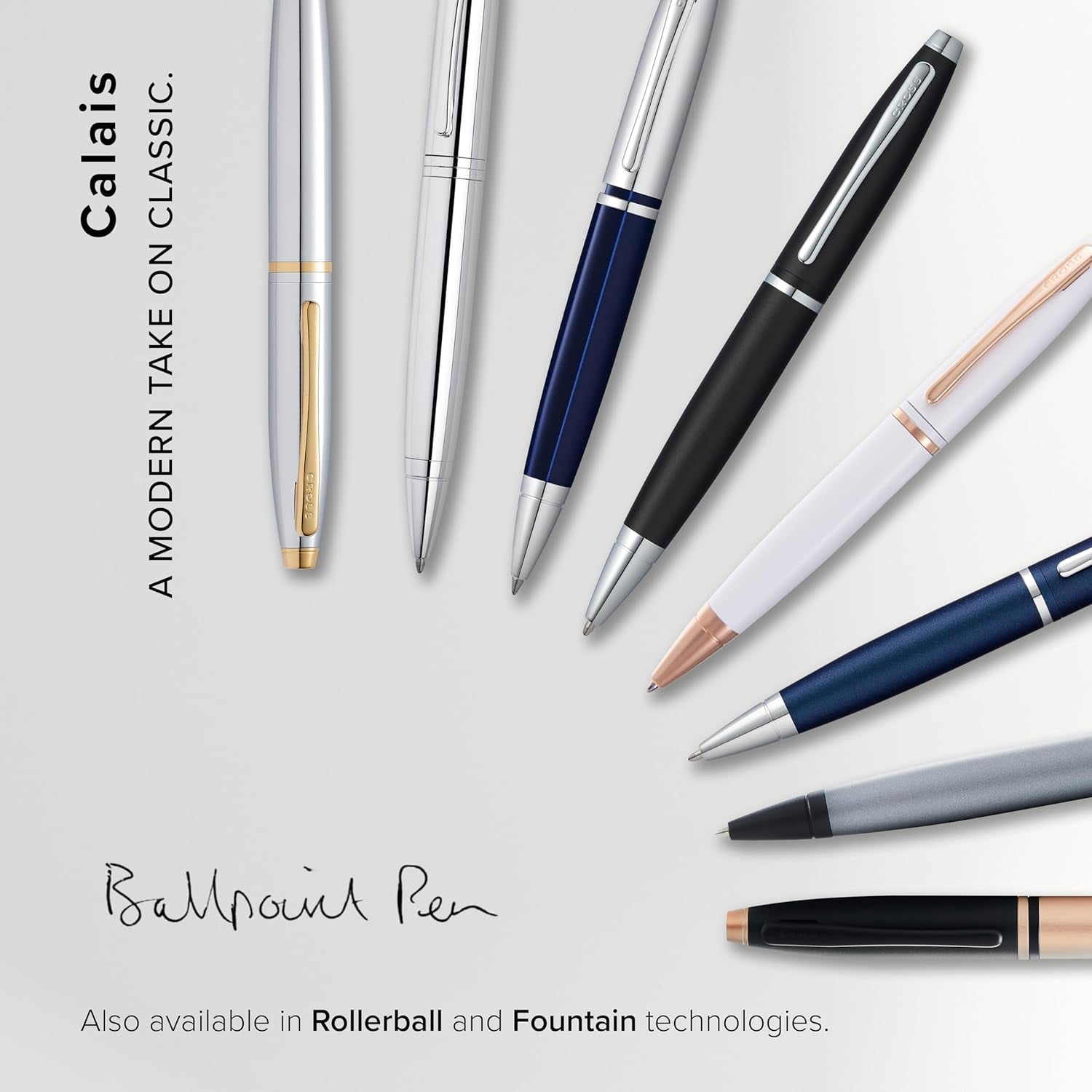 Cross Calais Chrome and Black Lacquer Ballpoint Pen