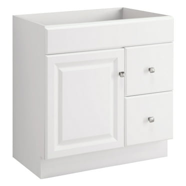 Design House Solid Wood Wyndham 30" Ready to Assemble 1-Door 2-Drawer Bath Vanity Cabinet, White