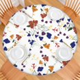 thumbnail image 2 of Pioneer Flower Floral Print Pattern Round Fitted Tablecloth with Elastic Edge,Dining Table Cover Waterproof,Outdoor Round Tablecloth for Camping,Dining,Indoor and Outdoor, 2 of 7