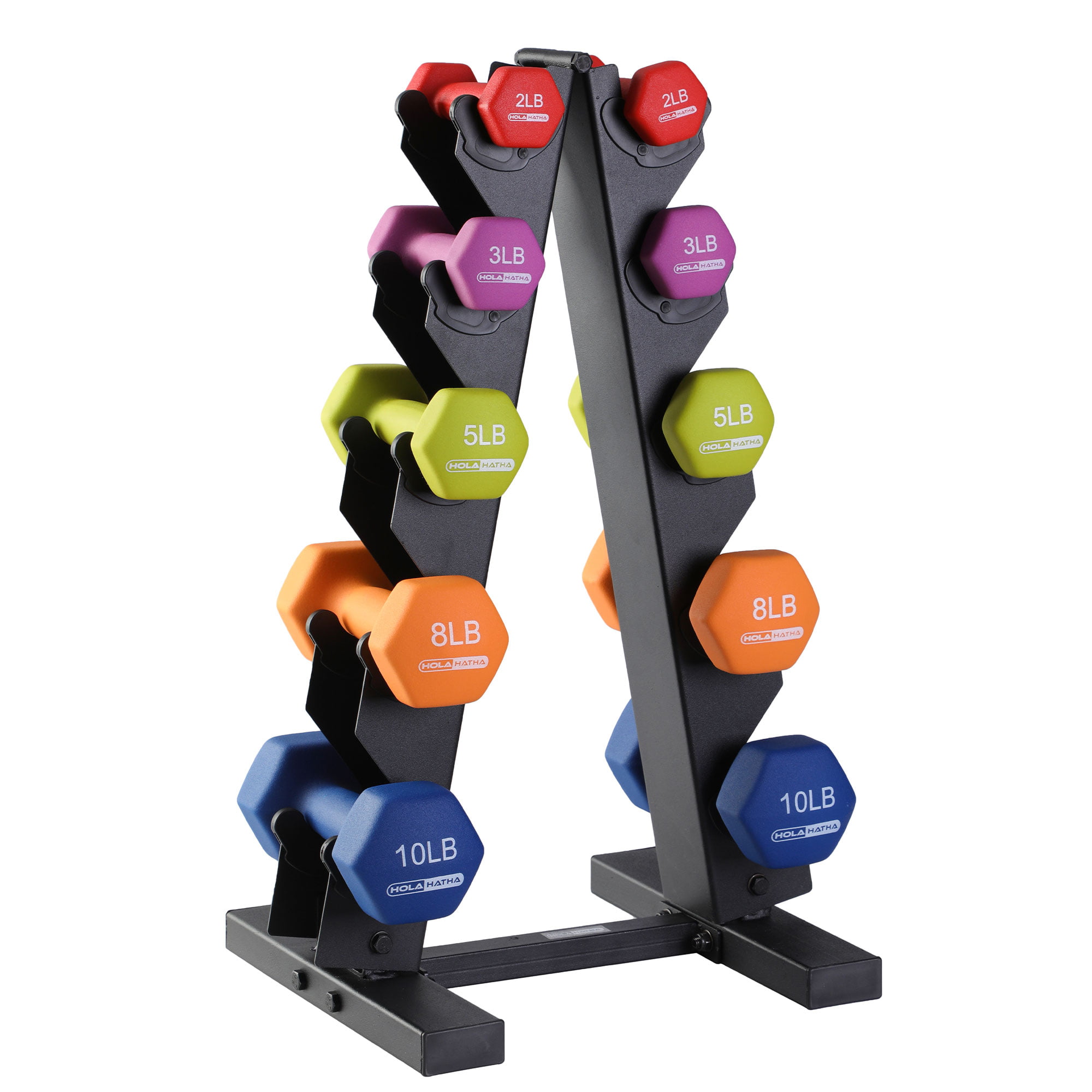 0.5/1 / 1.5 kg 3 Pairs of Neoprene Free Weights with Stand PRISP Dumbbells Set with Rack