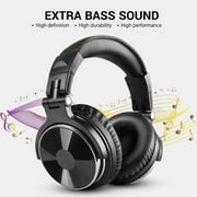 OneOdio Wired over-Ear Headphones - Studio DJ Headphones with Mic 50mm Driver & Dual Ports for Recording Monitoring Guitar Computer-Black